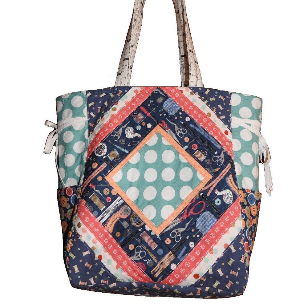 Darling Sewing-Themed Tote with Pockets